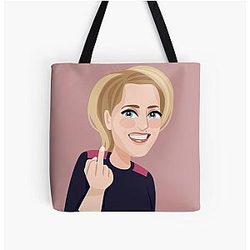 Gillian Anderson Middle finger All Over Print Tote Bag