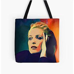Gillian Anderson in oil colors All Over Print Tote Bag