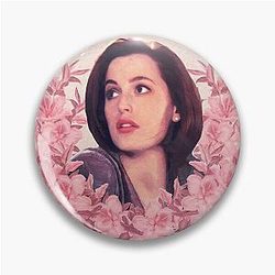 Dana Scully X-Files Gillian Anderson Flowers Oil Painting Pin