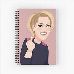 Gillian Anderson Middle Finger Spiral Notebook
