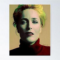Gillian Anderson oil color portrait