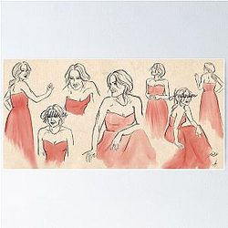 Gillian Anderson Red Dress Poster