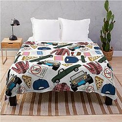 Luke Lorelai Fan Pattern Icons All Over Print White Pack Throw Blanket