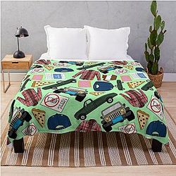 Luke Lorelai Fan Pattern Icons All Over Print Green Pack Throw Blanket