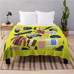 Luke Lorelai Fan Pattern Icons All Over Print Blue Pack   Throw Blanket