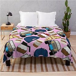 Luke’s Coffee Cap Pizza Lorelai Car Diner Pink Pack Throw Blanket
