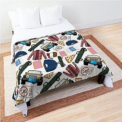 Luke Lorelai Fan Pattern Icons All Over Print White Pack Comforter
