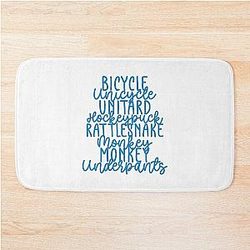Monkey Monkey Underpants Blue Fan Quote Bath Mat