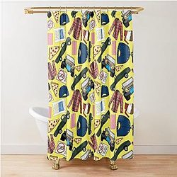 Luke Lorelai Fan Pattern Icons All Over Print Yellow Pack Shower Curtain