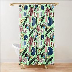 Luke Lorelai Fan Pattern Icons All Over Print Green Pack Shower Curtain