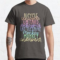 Monkey Monkey Underpants Rainbow Fan Quote Grey Classic T-Shirt