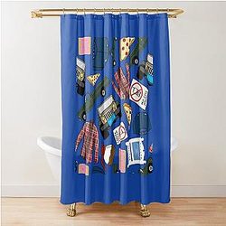 Luke Lorelai Fan Pattern Icons All Over Print Blue Pack   Shower Curtain