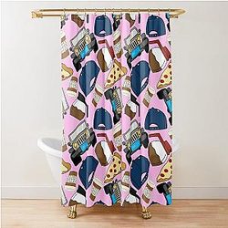 Luke’s Coffee Cap Pizza Lorelai Car Diner Pink Pack Shower Curtain