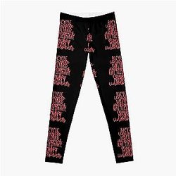 Monkey Monkey Underpants Pink Fan Quote Black Leggings