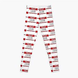 Hello My Name Is Logan Fan Badge Quote Leggings