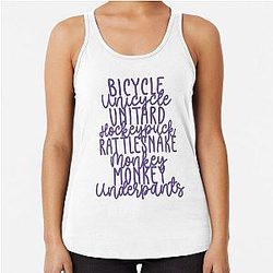 Monkey Monkey Underpants Purple Fan Quote Racerback Tank Top