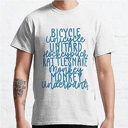 Monkey Monkey Underpants Blue Fan Quote Classic T-Shirt