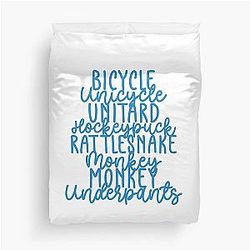 Monkey Monkey Underpants Blue Fan Quote Duvet Cover