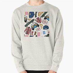 Luke Lorelai Fan Pattern Icons All Over Print White Pack Pullover Sweatshirt