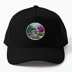 Gazebo at Town Square - Spring - Blue Sky II - Gilmore Baseball Cap