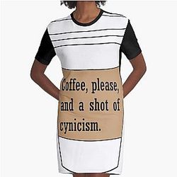 Gilmore Girl Coffee Cynicism Quote Graphic T-Shirt Dress