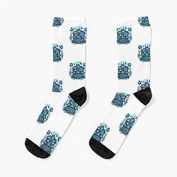The Girls Blue House - Flowers - Gilmore Socks
