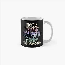 Monkey Monkey Underpants Rainbow Fan Quote Black Classic Mug