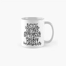Monkey Monkey Underpants Black White Fan Quote Classic Mug