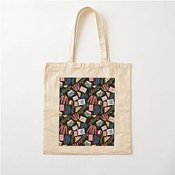 Luke Lorelai Fan Pattern Icons All Over Print White Pack Cotton Tote Bag