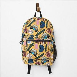 Luke Lorelai Fan Pattern Icons All Over Print Orange Pack Backpack