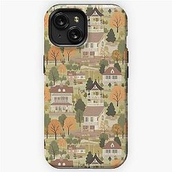 Small Town Connecticut - Town Square - Autumn - Gilmore Pattern iPhone Tough Case