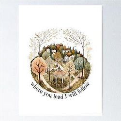Where you lead - Gazebo - Watercolor art - Gilmore Poster