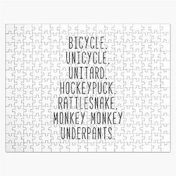 Monkey Monkey Underpants Fan Quote Jigsaw Puzzle