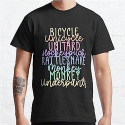Monkey Monkey Underpants Rainbow Fan Quote Black Classic T-Shirt