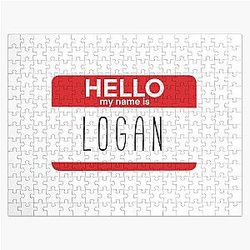 Hello My Name Is Logan Fan Badge Quote Jigsaw Puzzle