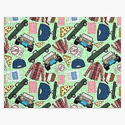 Luke Lorelai Fan Pattern Icons All Over Print Green Pack Jigsaw Puzzle