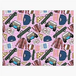 Luke Lorelai Fan Pattern Icons All Over Print Pink Pack Jigsaw Puzzle