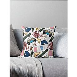 Luke Lorelai Fan Pattern Icons All Over Print White Pack Throw Pillow