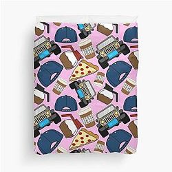 Luke’s Coffee Cap Pizza Lorelai Car Diner Pink Pack Duvet Cover
