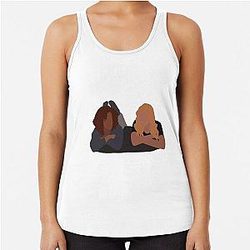 Ginny and Georgia lying on a bed fighting in Netflix|Racerback Tank Top