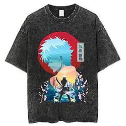 Sakura Moon Silhouette TTPM2204 Washed Gintama T-Shirt