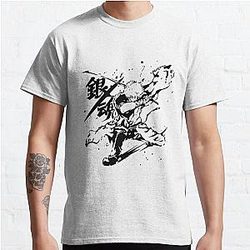 Gintama Gintoki Sakata Manga Style Cool Anime Character Art Classic T-Shirt RB2806