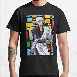 Gintoki Sakata Gintama Gin Tama Color Block Anime Design Classic T-Shirt RB2806