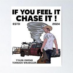 If You Feel It Chase It Glen Powell Cowboy Tornado Wrangler Poster