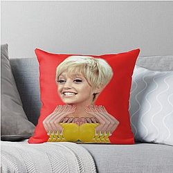 A Young Goldie Hawn Laugh In Throw Pillow