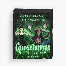 Goth girl goosebumps duvet cover
