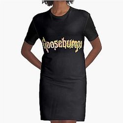 Goosebumps Tie Graphic T-Shirt Dress