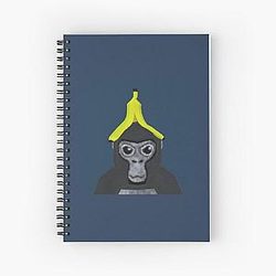 Gorilla tag monkey with banana  Spiral Notebook