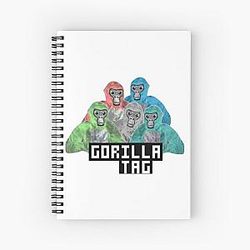 Gorilla Tag Monkey Green Blue Red Gorilla  Spiral Notebook