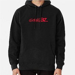 Gorillaz Hoodies - Gorillaz Paint Brush Red Pullover Hoodie RB2709